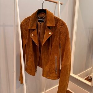 GENUINE LEATHER JACKET/ express. LIKE NEW. Suede finish